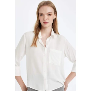 Regular Fit Basic Düz Düğmeli Uzun Kollu Gömlek N2518AZ24AU