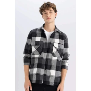 Relax Fit Kareli Oduncu Flanel Pamuklu Uzun Kollu Gömlek Z0639AZ24AU