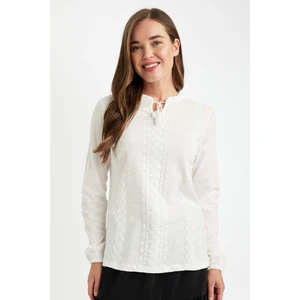 Regular Fit Puf Baskılı Flamlı Pamuk Uzun Kollu Tişört C0195AX24AU