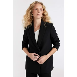 Oversize Geniş Kalıp Ceket Yaka Düğmeli Basic Düz Blazer Ceket C2457AX24AU