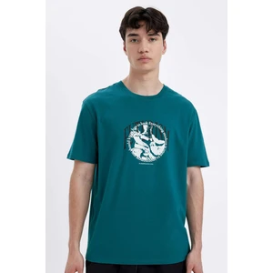Regular Fit Bisiklet Yaka Baskılı Kısa Kollu Tişört C5648AX24HS