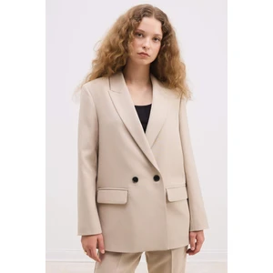 Oversize Geniş Kalıp Ceket Yaka Düğmeli Basic Düz Blazer Ceket C2457AX24AU