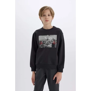 Erkek Çocuk Bisiklet Yaka Baskılı Sweatshirt D3038A824WN