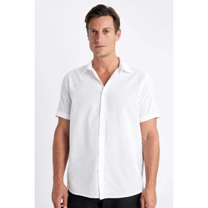 Regular Fit Yazlık Polo Yaka Pamuklu Basic Düz Kısa Kollu Gömlek D1057AX24SM