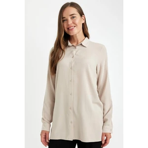 Regular Fit Basic Düz Düğmeli Uzun Kollu Gömlek D4230AX24AU
