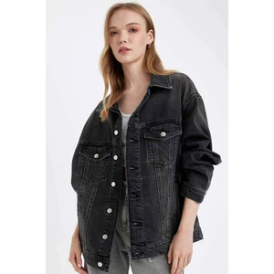 Oversize Geniş Kalıp Düğmeli Jean Ceket D4173AX24WN