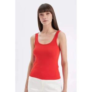 Slim Fit Dar Kesim U Yaka Ribana Basic Düz Atlet C0095AX24AU
