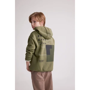 Erkek Çocuk Oversize Geniş Kalıp Sırt Baskılı Kapüşonlu Sweatshirt D3969A824WN