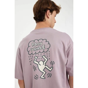 %100 Pamuk Keith Haring Boxy Fit Bisiklet Yaka Baskılı Kısa Kollu Tişört C6521AX24AU