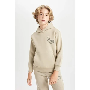 Erkek Çocuk Yazı Baskılı Cepli Kapüşonlu Okul Sweatshirt C7560A824AU