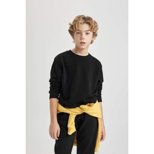 Erkek Çocuk Bisiklet Yaka Basic Düz Sweatshirt B7097A824SP