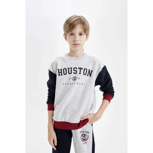 Erkek Çocuk Oversize Geniş Kalıp Bisiklet Yaka Sweatshirt C9807A824WN
