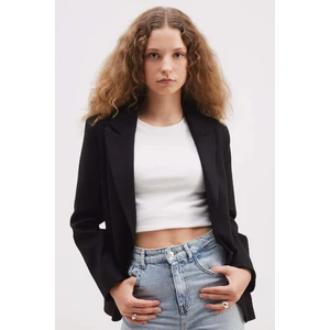 Oversize Geniş Kalıp Düğmeli Basic Düz Blazer Ceket B0490AX24AU