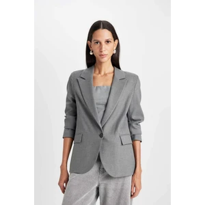 Oversize Geniş Kalıp Düğmeli Basic Düz Blazer Ceket B0490AX24AU
