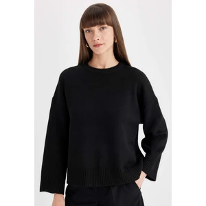 Oversize Geniş Kalıp Bisiklet Yaka Basic Düz Triko Kazak D0036AX24WN