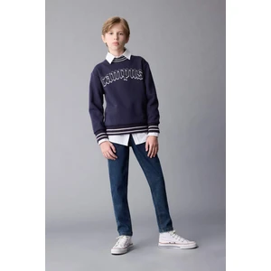 Erkek Çocuk Carrot Fit Düz Paça Cepli Jean Pantolon C5719A824WN