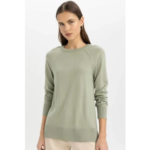 Yumuşak Dokulu Bisiklet Yaka Reglan Kol Basic Düz Triko Kazak I6913AZ24WN
