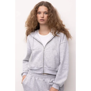 Coool Standart Fit Kapüşonlu Basic Düz Kanguru Cepli Fermuarlı Sweatshirt Z7069AZ24WN