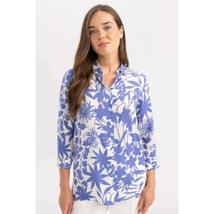Loose Fit Desenli Uzun Kollu Gömlek U3684AZ24SM