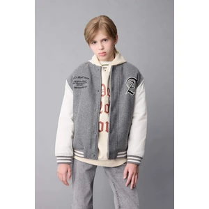 Erkek Çocuk Kolej Yaka Çıtçıtlı Cepli Bomber Mont Ceket C5982A824AU