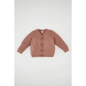 Kız Bebek Basic Düz Triko Bisiklet Yaka Düğmeli Hırka C7905A524AU