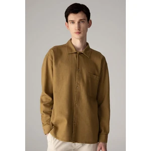 Oversize Geniş Kalıp Polo Yaka Waffle Uzun Kollu Gömlek C2841AX24SP