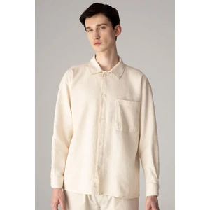 Oversize Geniş Kalıp Polo Yaka Waffle Uzun Kollu Gömlek C2841AX24SP