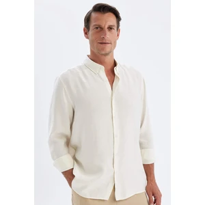 Relax Fit Polo Yaka Poplin Modal Basic Düz Uzun Kollu Gömlek C4131AX24SM