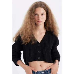 Regular Fit V Yaka Basic Düz Düğmeli Triko Hırka U2052AZ24AU