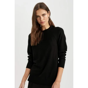 Yumuşak Dokulu Bisiklet Yaka Reglan Kol Basic Düz Triko Kazak I6913AZ24WN