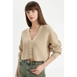 Regular Fit V Yaka Basic Düz Düğmeli Triko Hırka U2052AZ24AU