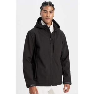 DeFactoFit Softshell Mont Su İtici Rüzgara Karşı Koruyan Kapüşonlu Fermuarlı Cepli A2122AX24AU
