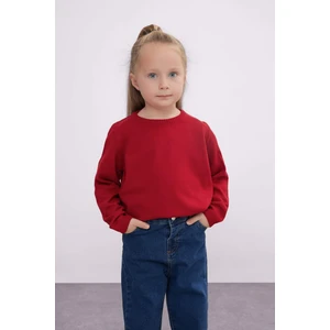 Kız Bebek Kırmızı Bisiklet Yaka Basic Düz Triko Kazak X8187A224AU