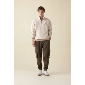 Regular Fit Jogger Eşofman Altı Kargo Cepli Basic Düz Beli Bağcıklı Lastikli Paça Y5533AZ24AU