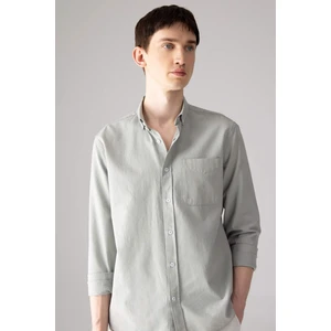 Regular Fit Polo Yaka Oxford Basic Düz Uzun Kollu Gömlek A8028AX24SP