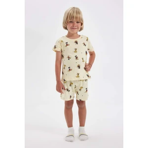 Erkek Bebek Disney Mickey & Minnie Pijama Takımı Penye Kısa Kollu Üst Şort C3531A524HS