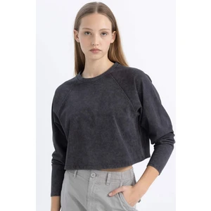 Coool Loose Fit Yıkamalı Soluk Efektli Uzun Kollu Tişört C4398AX24SP