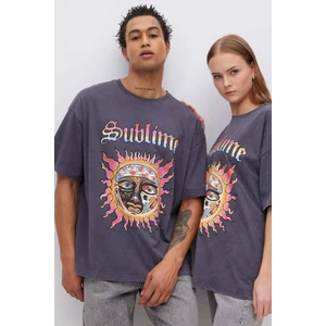 Unisex Ramones Oversize Geniş Kalıp Bisiklet Yaka Kısa Kollu Yıkamalı Soluk Efektli Tişört C3773AX24SM