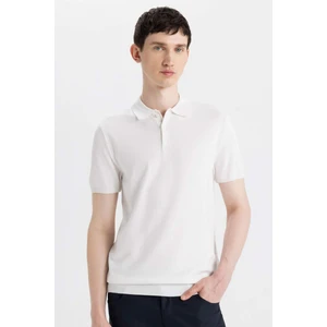 Slim Fit Dar Kesim Polo Yaka Kısa Kollu Basic Düz Triko Tişört Y5369AZ24SM