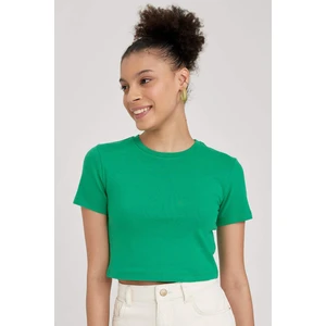 Fitted Basic Kısa Kollu Crop Tişört T9631AZ23SM