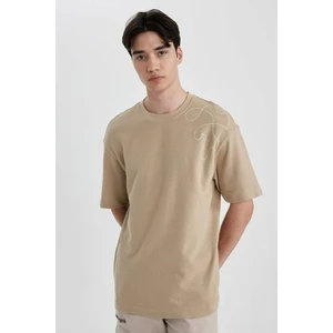 Comfort Regular Fit Rahat Kalıp Bisiklet Yaka Baskılı Kısa Kollu Tişört B5812AX24SP