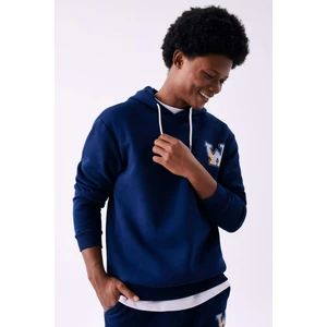 DeFactoFit NBA Golden State Warriors Standart Fit Kapüşonlu Sırt Baskılı Kalın Sweatshirt A7216AX23AU