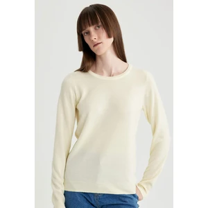 Regular Fit Bisiklet Yaka Yumuşak Dokulu Basic Düz Triko Kazak F7091AZ23WN