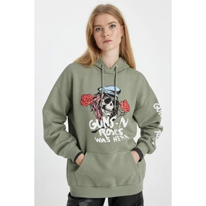 Coool Guns N' Roses Oversize Geniş Kalıp Kapüşonlu Kanguru Cepli Kalın Sweatshirt B3007AX23WN
