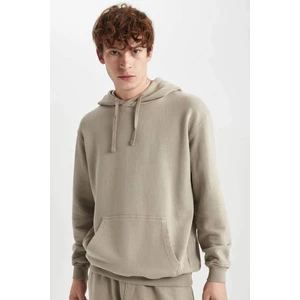 Regular Fit Kapüşonlu Yıkamalı Soluk Efektli Kanguru Cepli Sweatshirt B1118AX23AU