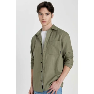 Regular Fit Pamuklu Cepli Uzun Kollu Gömlek B5587AX24SP