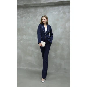 Blazer-Ceket-Pantolon-Alt Üst Takım Tek Düğmeli Cepli