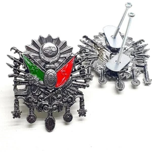 Turkuaz Oto Tuning Metal Panjur Arması Vidalı Gümüş Renk Osmanlı Tuğrası