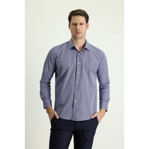 Uzun Kol Slim Fit Dar Kesim Desenli Pamuklu Kolay Ütülenebilir Gömlek