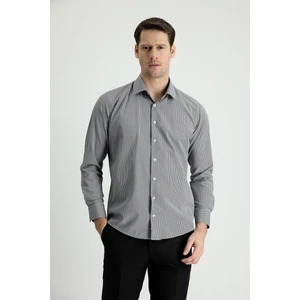 Uzun Kol Slim Fit Dar Kesim Desenli Pamuklu Kolay Ütülenebilir Gömlek